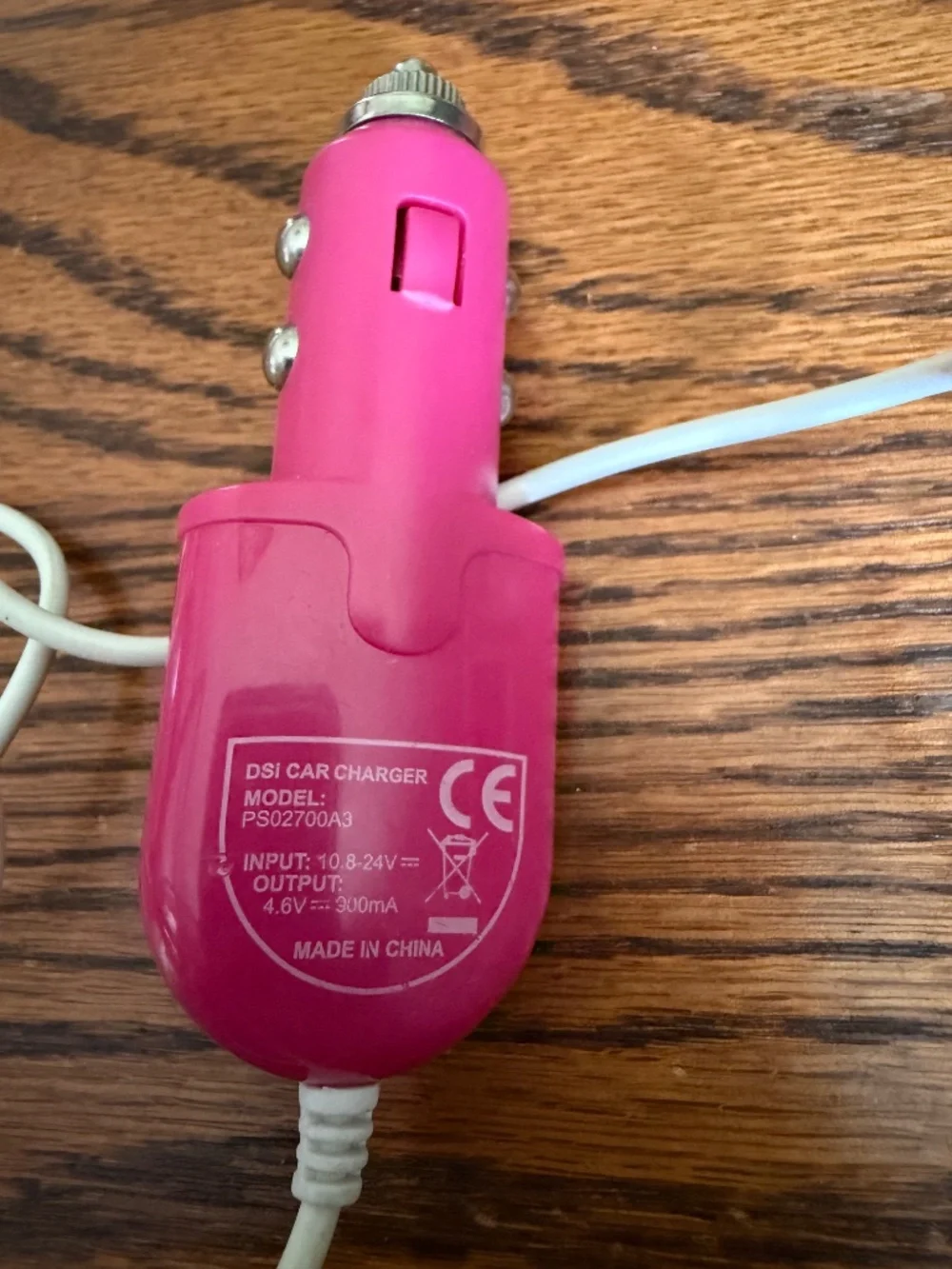 I-con Car Charger Adapter DC 12V for Nintendo DS Lite PS02700A3 Hot Pink
